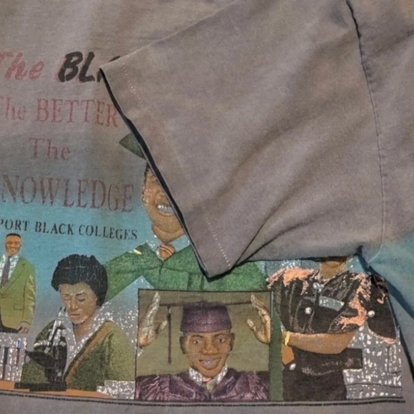 Vintage Black College, Better Knowledge Men's Medium Single Stitch Graphic Shirt - Picture 5 of 7